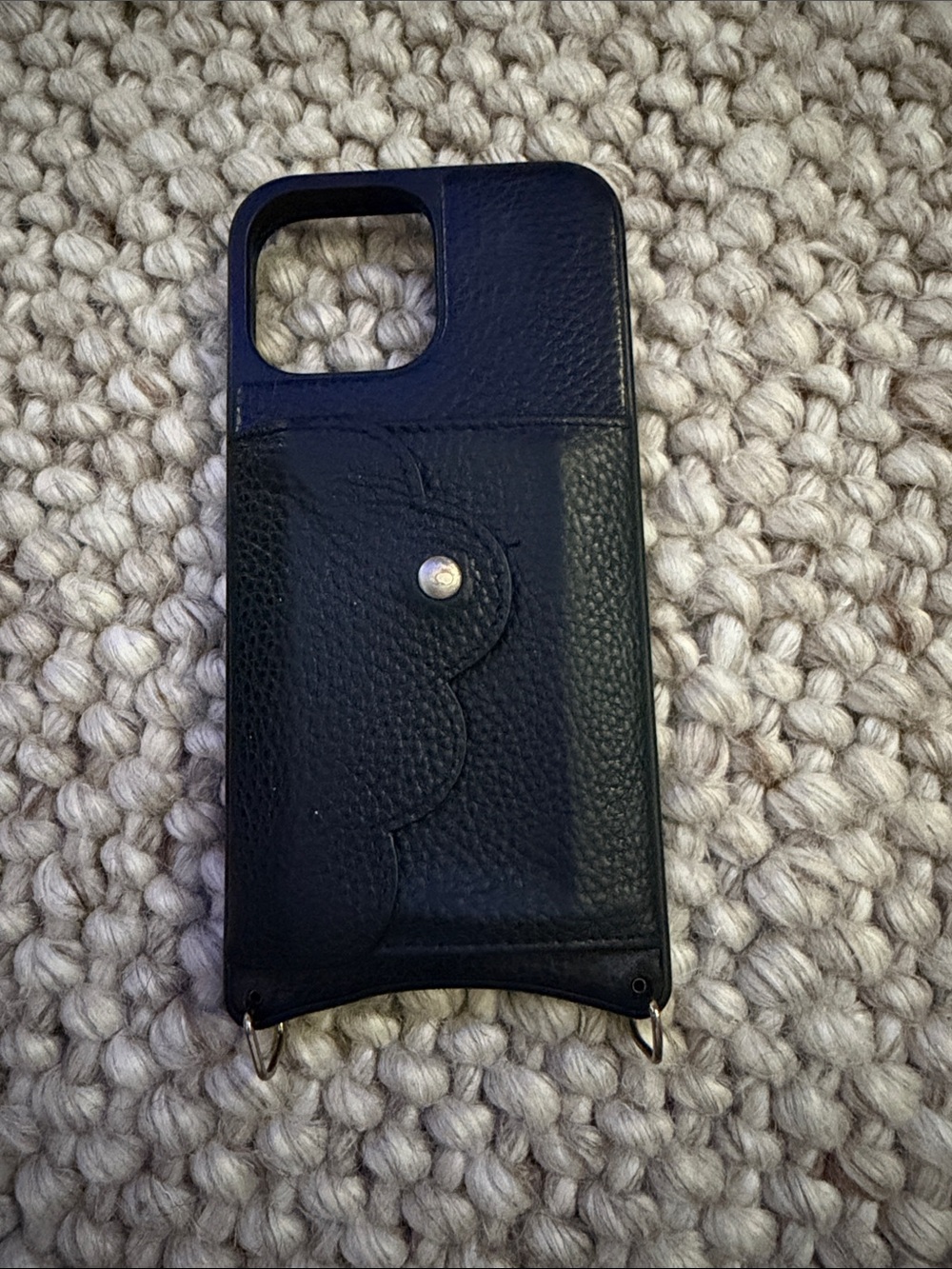 Bandolier a 17 ProMax Black Leather Phone Case with Card Pocket